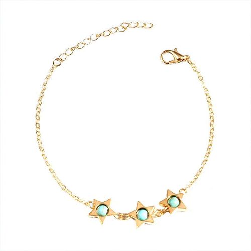 Bracelet En Pierre Naturelle Exquise, Pendentif Étoile, Couleur Or Argent, Accessoires De Mode, Bijoux Cadeau Pour Filles
