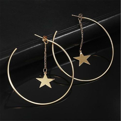 Boucles D'oreilles En Métal, Boucles D'oreilles Rondes, Charmantes, Étoiles, Personnalité, Pour Femmes, Cadeau Romantique De La Saint-Valentin