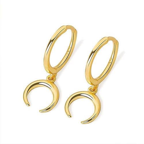 Boucles D'oreilles En Métal, Style Punk, Simple, Géométrique, Croissant, Charmant, Couleur Or Argent, Accessoires, Mode, Bijoux De Fête Pour Femmes