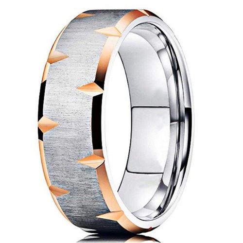 Bague De Couple En Acier Inoxydable, Couleur Or Rose Et Argent, Irrégulier, Bijoux Créatifs, Cadeaux De La Saint-Valentin