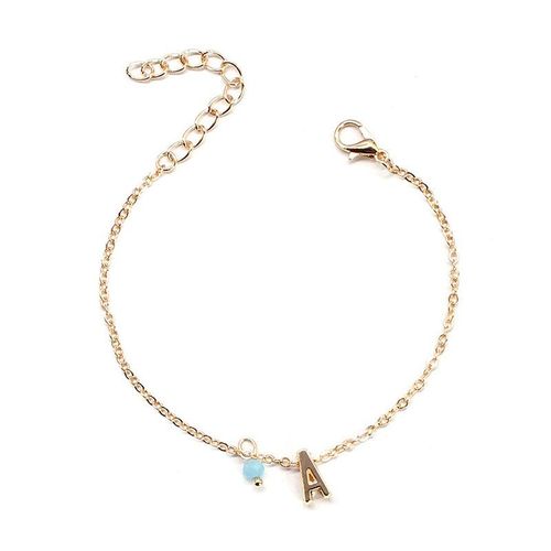Bracelet En Métal Avec Lettre «A», Design Créatif Simple, Charmant, Initiales De Couleur Or Argent, Bijoux À La Mode, Cadeau D'anniversaire