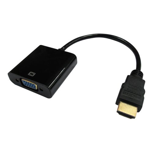 DLH - Adaptateur audio/vidéo - HDMI mâle pour HD-15 (VGA), jack mini, Micro-USB de type B (alimentation uniquement) femelle - 16 cm - noir - prise en charge de 1920 x 1080 à 60 Hz