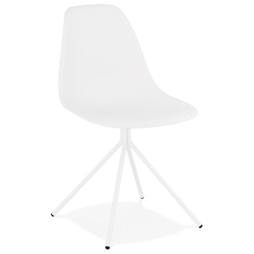 Chaise Moderne 'lory' Blanche Avec Pied En Métal