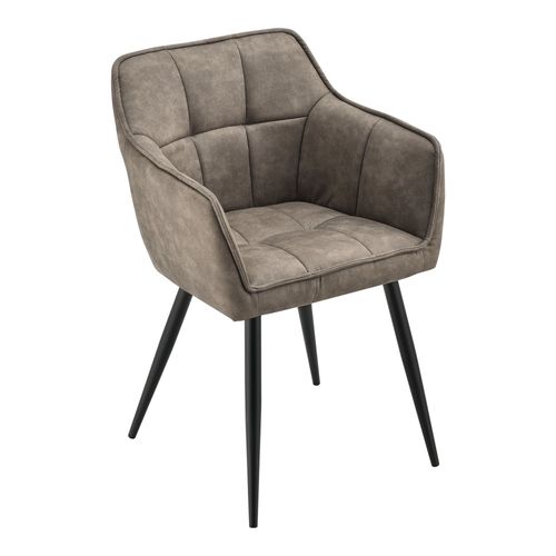 Fauteuil De Salon Élégant Siège Rembourré Design Imitation Velours Polyester Métal 79 Cm Taupe Helloshop26 03_0005209