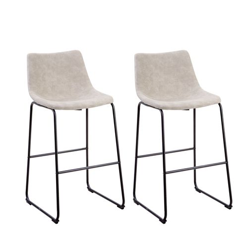 Lot De 2 Chaises De Bar Franks Beige