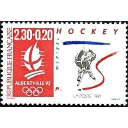 1 Timbre France 1991, Neuf - Jeux Olympiques D'hiver 1992 À Albertville - Hockey - Méribel - Yt 2677