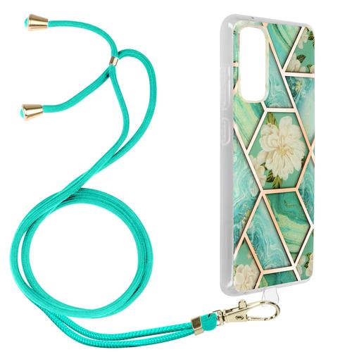 Coque Samsung Galaxy S20 Fe Motif Géométrique Cordon Amovible Turquoise