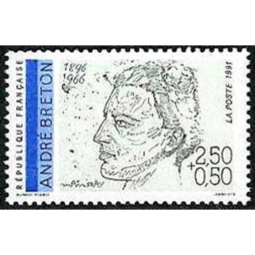 1 Timbre France 1991, Neuf - André Breton (1896-1966) - Yt 2682
