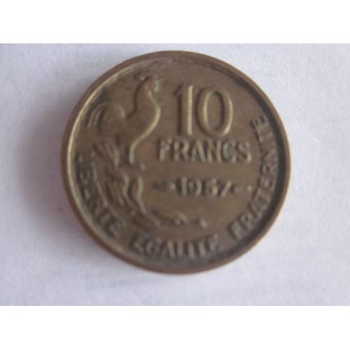 Pièce De Monnaie 10 Francs Coq 1957 Guiraud France