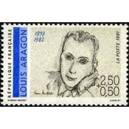 1 Timbre France 1991, Neuf - Louis Aragon (1897-1982) - Yt 2683