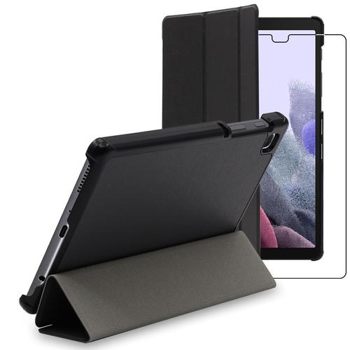 Ebeststar - Housse + Film Verre Pour Samsung Galaxy Tab A7 Lite 8.7 T220 T225 Etui Coque Slim Smart Case, Noir [Dimensions Precises Tablette : 212.5 X 124.7 X 8 Mm, Écran 8.7'']