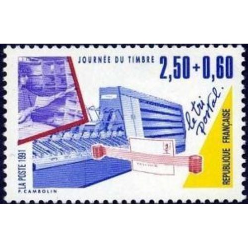 1 Timbre France 1991, Neuf - Journée Du Timbre - Le Tri Postal - Yt 2688