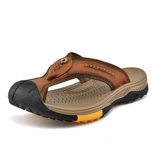 Mayba-Tongs En Cuir De Vache Pour Homme,Taille 38-46