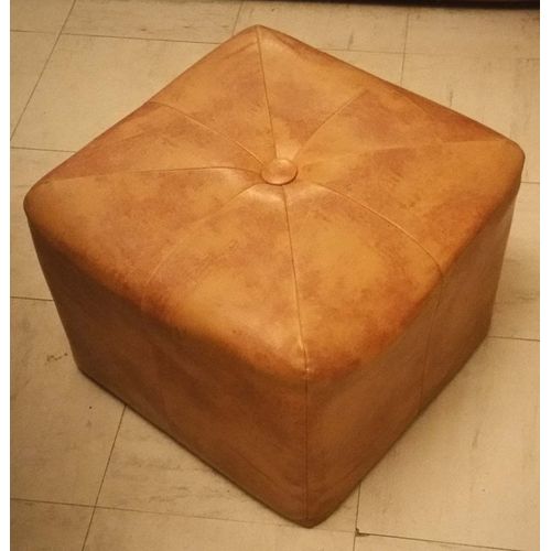 Pouf Carré Cuir Marron Occasion