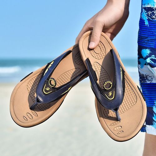 Jumpmore-Pantoufles En Cuir Marron Pour Hommes,Diapositives De Vacances,Extérieur,Chaussures Décontractées,Tongs,Taille 38-45