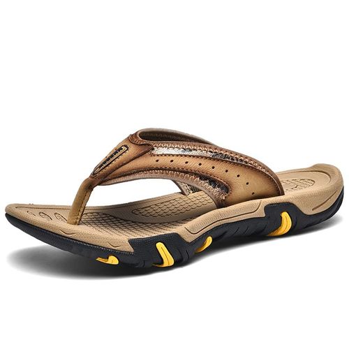 Mayba-Tongs De Plage En Cuir Pour Homme,Chaussures D'extérieur,Pantoufles,Taille 38-45