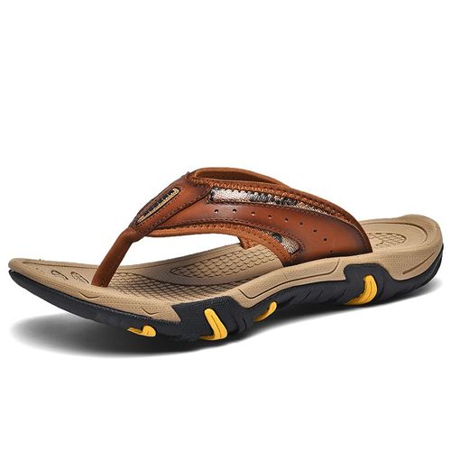 Mayba-Tongs De Plage En Cuir Pour Homme,Chaussures D'extérieur,Pantoufles,Taille 38-45