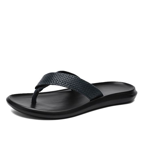 Tongs D'extérieur En Cuir Pour Hommes,Sandales De Loisirs,Chaussures De Marche Évidées,Pantoufles De Plage Légères,Été