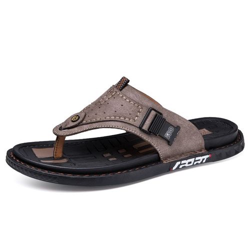 Tongs D'été En Cuir Pour Hommes,Pantoufles D'extérieur,Taille 38-45