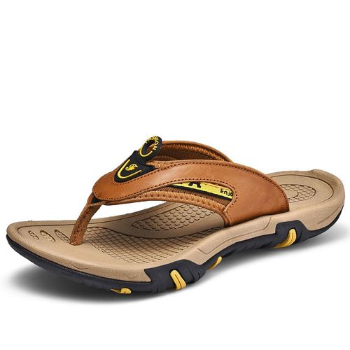 Mayba-Pantoufles De Plage D'été Pour Hommes,Tongs En Cuir,Chaussures Décontractées,Taille 38-45