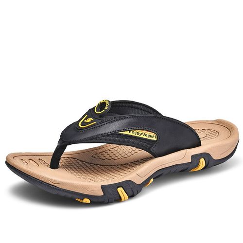 Mayba-Pantoufles De Plage D'été Pour Hommes,Tongs En Cuir,Chaussures Décontractées,Taille 38-45