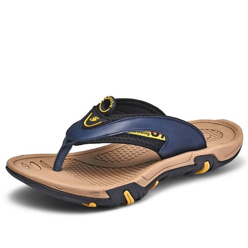 Mayba-Pantoufles De Plage D'été Pour Hommes,Tongs En Cuir,Chaussures Décontractées,Taille 38-45