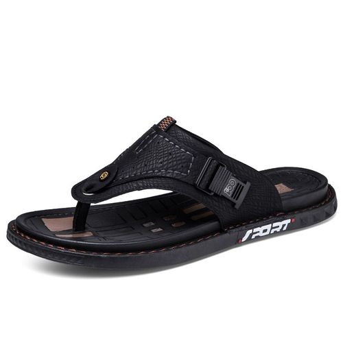 Tongs D'été En Cuir Pour Hommes,Pantoufles D'extérieur,Taille 38-45