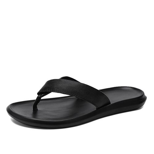Tongs D'extérieur En Cuir Pour Hommes,Sandales De Loisirs,Chaussures De Marche Évidées,Pantoufles De Plage Légères,Été