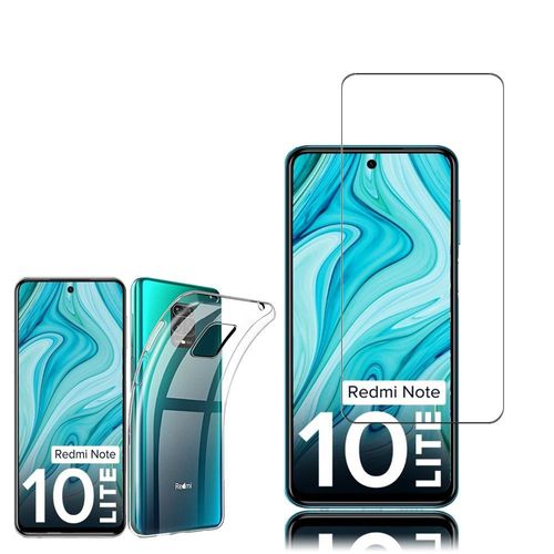 Coque Silicone Pour Xiaomi Redmi Note 10 Lite 6.67" Gel Ultraslim Et Ajustement Parfait - Transparent + 1 Film Verre Trempé - Transparent