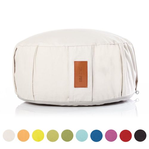 Gorilla Sports® Coussin De Méditation - Hauteur D'assise 18 Cm - Coussin De Yoga Avec Rembourrage En Balles D'épeautre - Housse En Coton Lavable - 10 Coloris (100% Coton) - Couleur : Sable