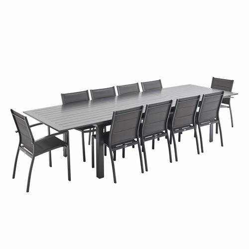 Salon De Jardin Table Extensible Odenton Anthracite Grande Table En Aluminium 235/335cm Avec