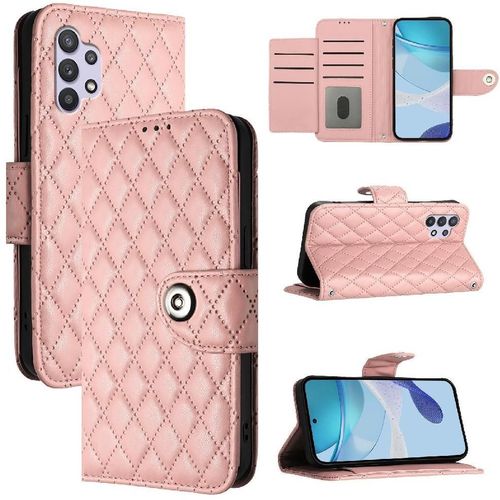 Étui Pour Samsung Galaxy M32 5g Bande De Poignet Protection Élégante Antichoc Titulaire De La Carte Portefeuille Couverture - Couleur Orange