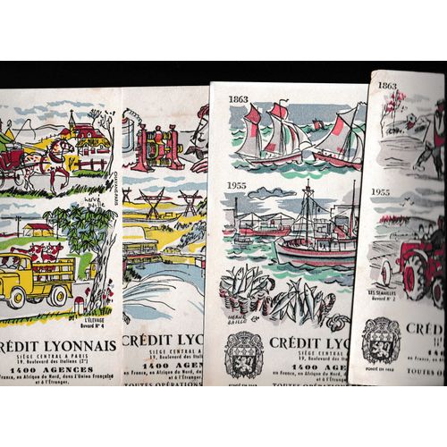 Lot De 4 Buvards Crédit Lyonnais Chavane Paris