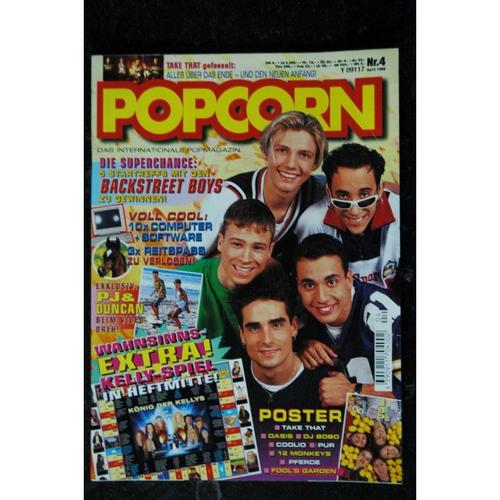 Popcorn 1996 04 N° 4 Backstreet Boys - Pj & Duncan - Take That - Kelly Spiel - Posters Voir Couverture