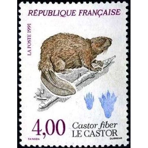 1 Timbre France 1991, Neuf - Castor- Yt 2723