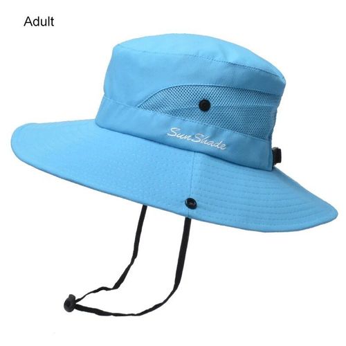 Chapeaux De Soleil D'été Pour Femmes,Queue De Cheval,Protection Uv,Safari,Randonnée,Bord Large,Plage,Casquette De Pêche En Maille Pliable,Grand Bord Large,E27 - Type Adult #E