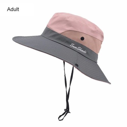 Chapeaux De Soleil D'été Pour Femmes,Queue De Cheval,Protection Uv,Safari,Randonnée,Bord Large,Plage,Casquette De Pêche En Maille Pliable,Grand Bord Large,E27 - Type Adult #B