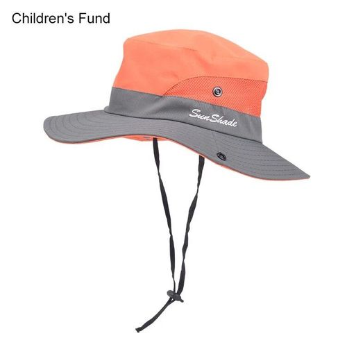 Chapeaux De Soleil D'été Pour Femmes,Queue De Cheval,Protection Uv,Safari,Randonnée,Bord Large,Plage,Casquette De Pêche En Maille Pliable,Grand Bord Large,E27 - Type Kid #A