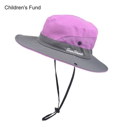 Chapeaux De Soleil D'été Pour Femmes,Queue De Cheval,Protection Uv,Safari,Randonnée,Bord Large,Plage,Casquette De Pêche En Maille Pliable,Grand Bord Large,E27 - Type Kid #C