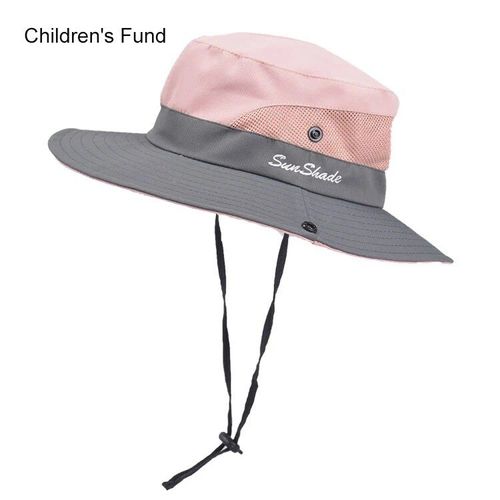 Chapeaux De Soleil D'été Pour Femmes,Queue De Cheval,Protection Uv,Safari,Randonnée,Bord Large,Plage,Casquette De Pêche En Maille Pliable,Grand Bord Large,E27 - Type Kid #E