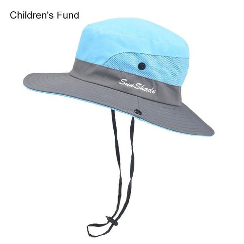 Chapeaux De Soleil D'été Pour Femmes,Queue De Cheval,Protection Uv,Safari,Randonnée,Bord Large,Plage,Casquette De Pêche En Maille Pliable,Grand Bord Large,E27 - Type Kid #B
