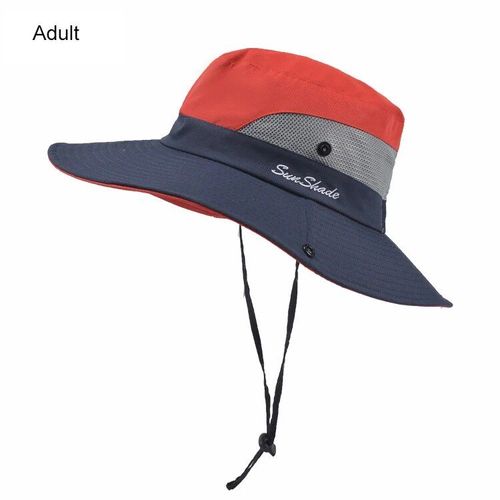 Chapeaux De Soleil D'été Pour Femmes,Queue De Cheval,Protection Uv,Safari,Randonnée,Bord Large,Plage,Casquette De Pêche En Maille Pliable,Grand Bord Large,E27 - Type Adult #L