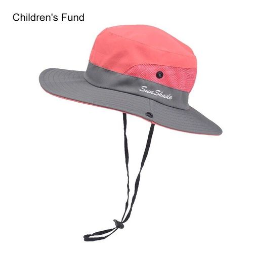 Chapeaux De Soleil D'été Pour Femmes,Queue De Cheval,Protection Uv,Safari,Randonnée,Bord Large,Plage,Casquette De Pêche En Maille Pliable,Grand Bord Large,E27 - Type Kid #F