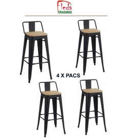 Tabouret de Bar Bois de Hêtre Massif Tissu brun BAR-02-BS/2482 SixBros Tabouret de Bar Bois de Hêtre Massif Tissu brun BAR-02-BS/2482 SixBros