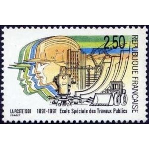 1 Timbre France 1991, Neuf - Centenaire De L'école Spéciale Des Travaux Publics - Yt 2726