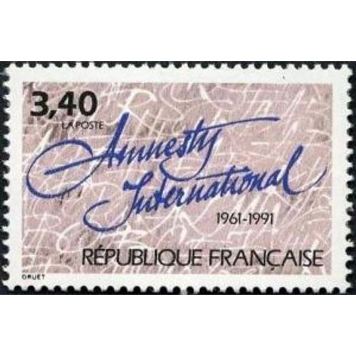 1 Timbre France 1991, Neuf - 30ème Anniversaire D'amnesty International - Yt 2728