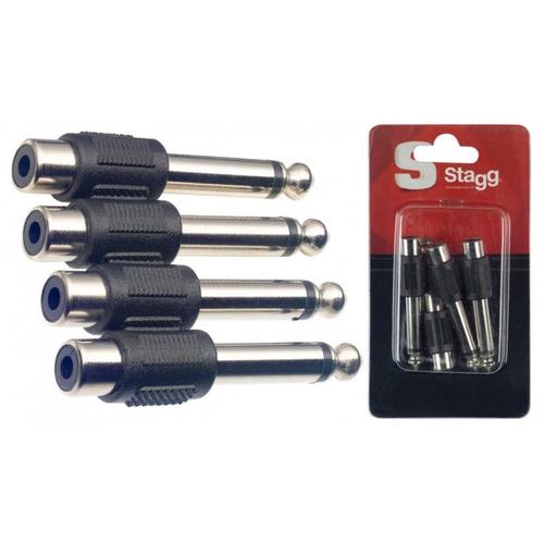 Stagg Ac-Pmcfh - Adaptateur Rca Fem./ Jack Mâle - Métal - 4 Pièces