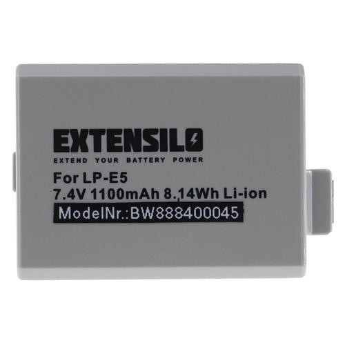EXTENSILO Batterie compatible avec Canon EOS 450D, 500D, 1000D, Kiss F, Digital Rebel XSi appareil photo, reflex numérique (1100mAh, 7,4V, Li-ion)