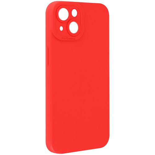 Coque Pour Iphone 14 Silicone Mat Protection Caméra Rouge