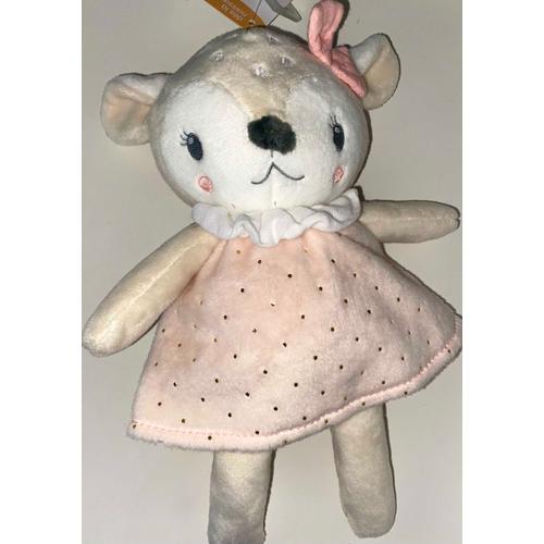 Doudou biche MOTS D'ENFANTS Leclerc rose